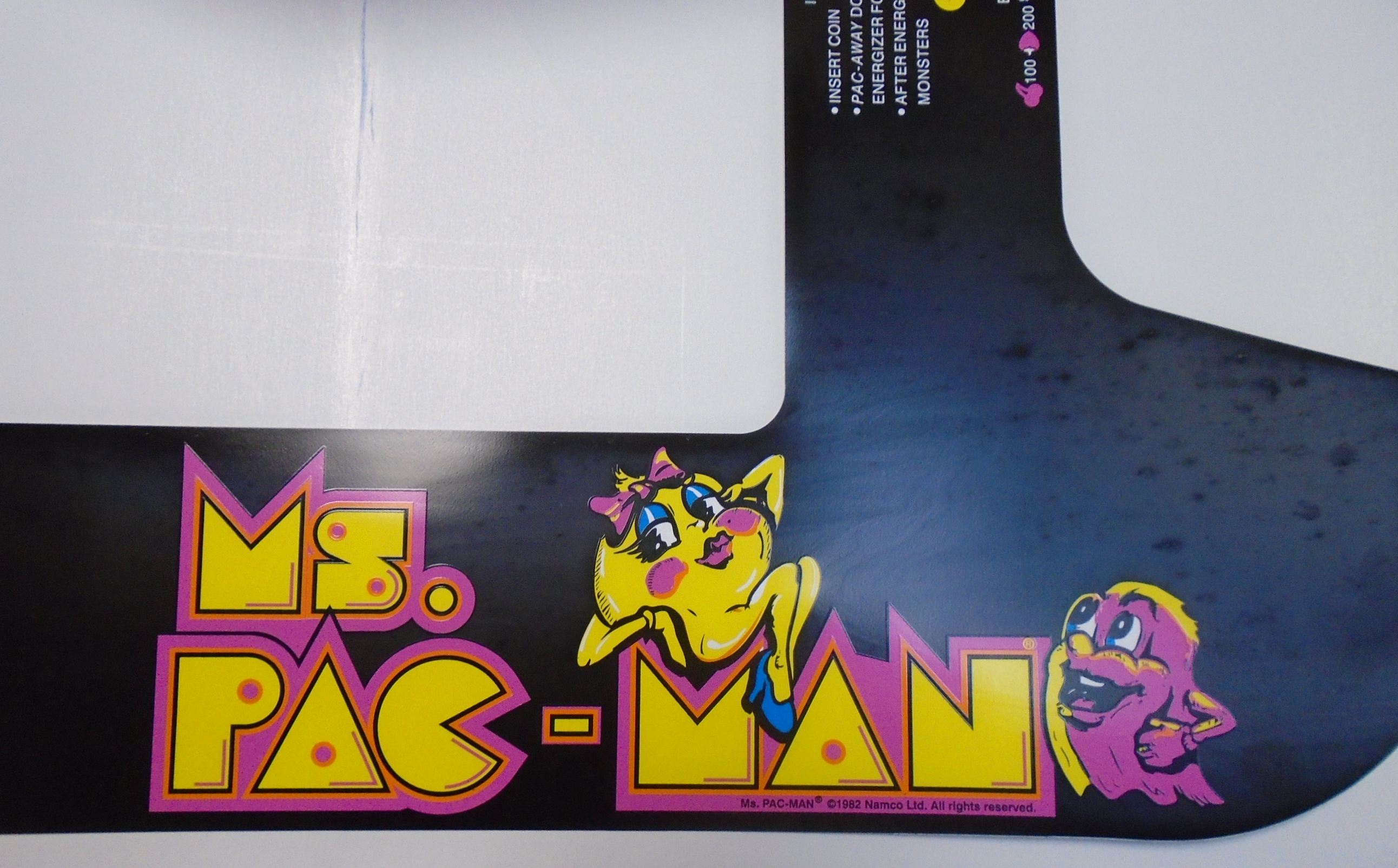 Ms Pacman Video Arcade Game Machine Cocktail Table Overlay