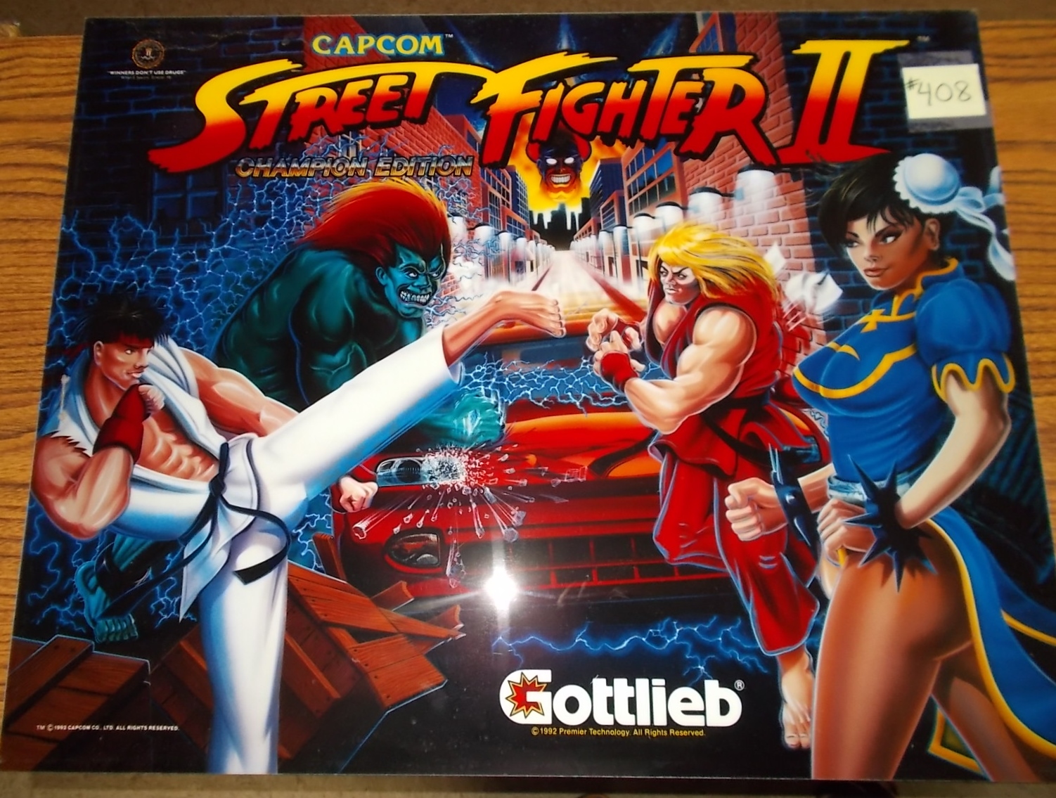 STREET FIGHTER II CE Pinball Machine Game Translite Backbox Artwork ...