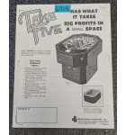 ALLIED TAKE FIVE Arcade Game MANUAL #6719 