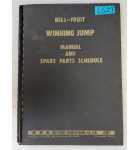 BELL-FRUIT MFG. WINNING JUMP Arcade Game MANUAL & SPARE PARTS SCHEDULE #6527  