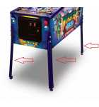  CHICAGO GAMING MONSTER BASH Pinball Machine BLUE LEGS 28½" SET of 4 (6942)  