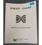 DATA EAST KARATE CHAMP Arcade Game INSTALLATION INSTRUCTIONS #6741