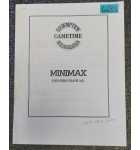 GAMETIME MINIMAX Arcade Game OWNERS MANUAL #6689 