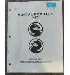 MIDWAY MORTAL KOMBAT II Kit Arcade Machine OPERATIONS Manual #6405  