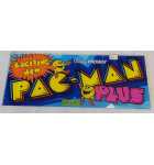 NAMCO PAC-MAN PACMAN PLUS Arcade Game PLEXIGLASS Header (2431)