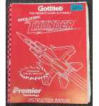 PREMIER OPERATION: THUNDER Pinball Game INSTRUCTION Manual #6451 