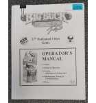 RAW THRILLS BIG BUCK HUNTER PRO Arcade Game OPERATOR'S Manual #6816  