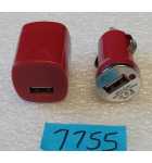 RED USB WALL Charger Adapter & AUTO CAR Charger Adapter