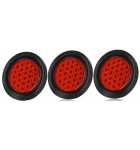 Round Trailer Lights, 4-inch Super Bright Red 24 LED Brake Turn Signal Tail Lights with Waterproof Rubber Gaskets for Boat Trailer Truck