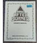 SEGA AFTER BURNER Arcade Game OWNER'S MANUAL #6698  