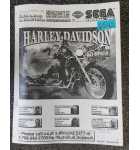 SEGA HARLEY - DAVIDSON Pinball Game MANUAL #6542