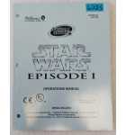 WILLIAMS STAR WARS EPISODE 1 Pinball OPERATIONS MANUAL #6225 