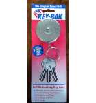 KEY-BAK Original Retractable Key Holder K/B #3 with a Chrome Front, Steel Belt Clip, Split Ring for sale  