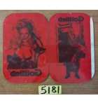 GOTTLIEB Pinball Machine Game MISC. RECTANGULAR RED PLASTIC - SET OF 2 #5181 for sale 