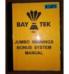 JUMBO WINNINGS Arcade Machine Game BONUS SYSTEM MANUAL #1201 for sale