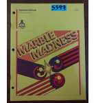 MARBLE MADNESS Arcade Machine Game OPERATORS MANUAL with ILLUSTRATED PARTS LISTS #5397 for sale  