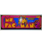 MS. PAC-MAN PACMAN Arcade Machine Game Overhead Header PLEXIGLASS #G256 for sale  