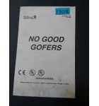 NO GOOD GOFERS Pinball OPERATIONS HANDBOOK #1308 for sale