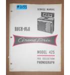 ROCK-OLA GRAND PRIX MODEL 425 Jukebox SERVICE MANUAL #1033 for sale  