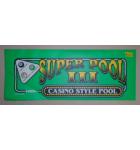SUPER POOL III Arcade Machine Game FLEXIBLE Header #330 by DATA EAST for sale 
