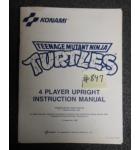 TEENAGE MUTANT NINJA TURTLES Arcade Machine Game INSTRUCTION MANUAL #847 for sale  