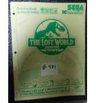 THE LOST WORLD JURASSIC PARK Pinball Machine Game Manual #481 for sale - SEGA 