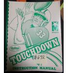 TOUCHDOWN Pinball Machine Game INSTRUCTION MANUAL #672 for sale  