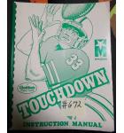 TOUCHDOWN Pinball Machine Game INSTRUCTION MANUAL #672 for sale  