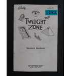 TWILIGHT ZONE Pinball OPERATORS HANDBOOK #1282 for sale