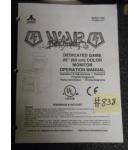 WAR Arcade Machine Game Service OPERATION MANUAL #838 for sale  