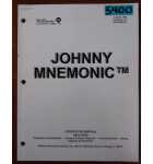 WILLIAMS JOHNNY MNEMONIC Pinball Machine Game Operations Manual #5400 for sale