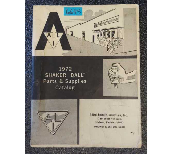 ALLIED SHAKER BALL Arcade Game PARTS & SUPPLIES CATALOG #6645 
