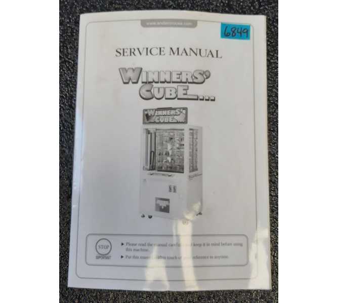 ANDAMIRO WINNER'S CUBE Arcade Machine SERVICE Manual #6849  