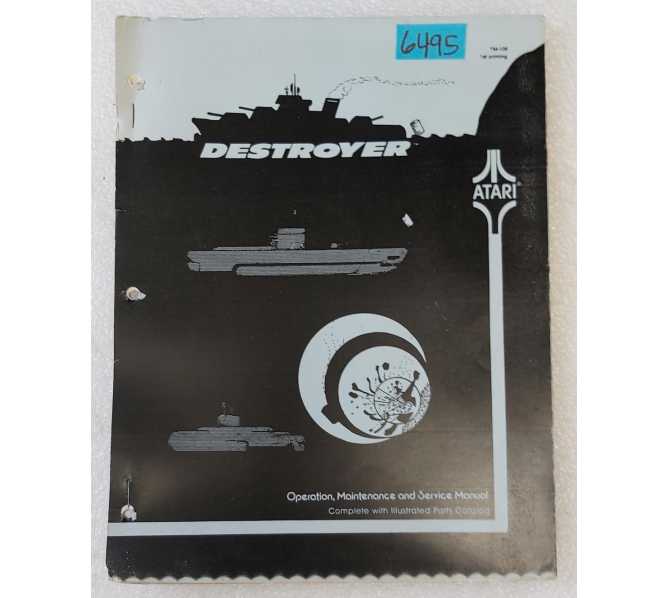 ATARI DESTROYER Arcade Machine OPERATION, MAINTENANCE & SERVICE Manual #6495 for sale 