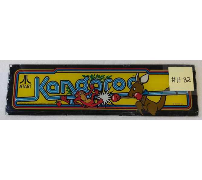 ATARI KANGAROO Arcade Game GLASS Overhead Header Marquee #H82