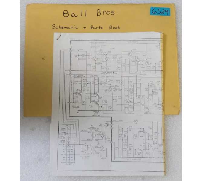 BALL BROS. Arcade Game SCHEMATICS & PARTS BOOK #6529