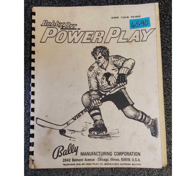 BALLY BOBBY ORR POWER PLAY Pinball Game MANUAL #6590