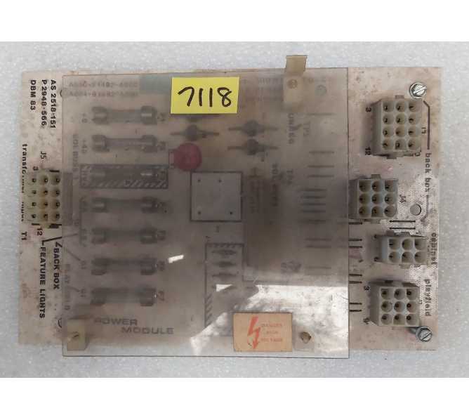 BALLY GOLD BALL / GRAND SLAM Pinball POWER MODULE Board #A-080-91492-A000 (7118) 