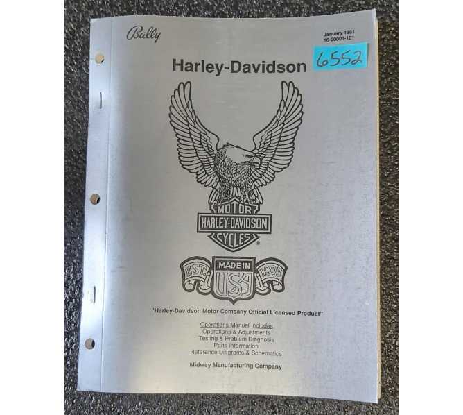 BALLY HARLEY-DAVIDSON OPERATIONS MANUAL #6552  