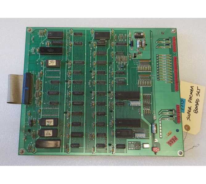 BALLY MIDWAY SUPER PAC-MAN PACMAN Arcade Game CPU Board Set #7715 