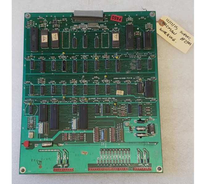 BALLY MIDWAY SUPER PACMAN Arcade Game Boards #2001 