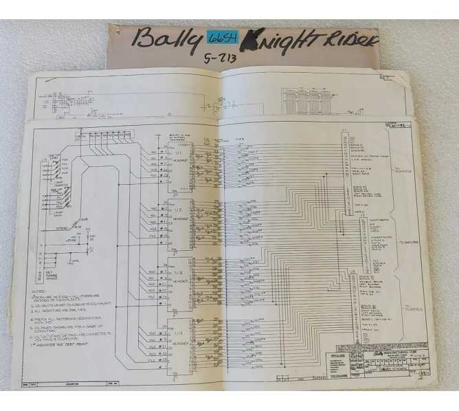 BALLY NIGHT RIDER Pinball Machine SCHEMATIC #6654