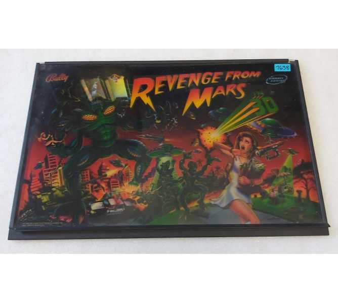 BALLY REVENGE FROM MARS Pinball Machine Backglass in frame 