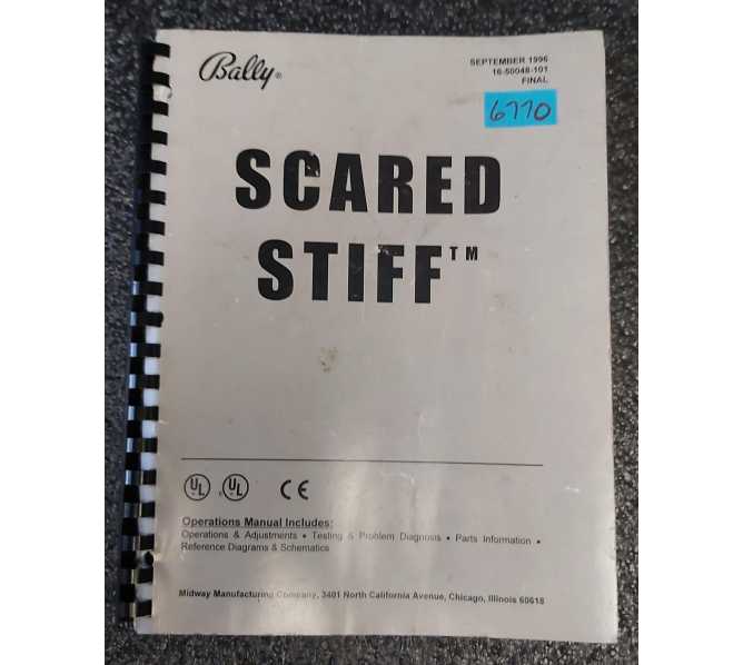 BALLY SCARED STIFF Pinball Machine OPERATIONS MANUAL #6770