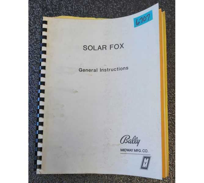 BALLY SOLAR FOX Arcade Game GENERAL INSTRUCTIONS #6707  