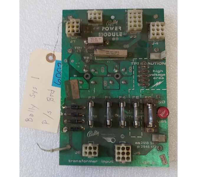  BALLY SYSTEM 1 Pinball POWER SUPPLY Board #6007 