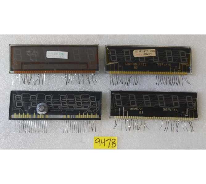BALLY, STERN, WILLIAMS Pinball Machine 6 Digit Numeric Gas Discharge Display Glass #9478 