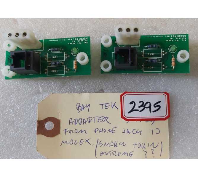 BAYTEK Arcade Game PHONE JACK to MOLEX ADAPTER Boards - Lot of 2 (2394)