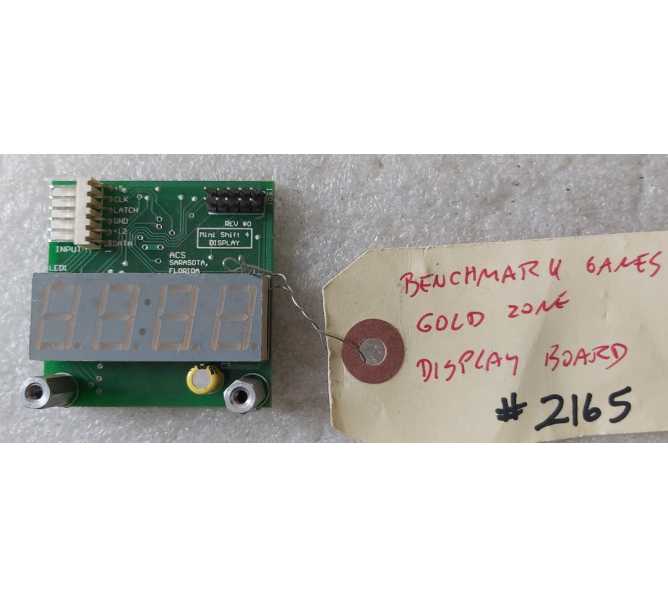 BENCHMARK GOLD ZONE Arcade Game DISPLAY Board (2165) 