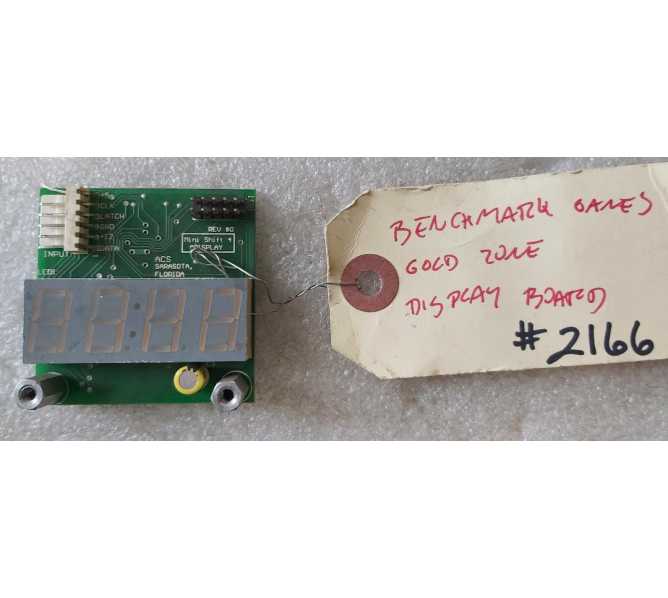 BENCHMARK GOLD ZONE Arcade Game DISPLAY Board (2166) 